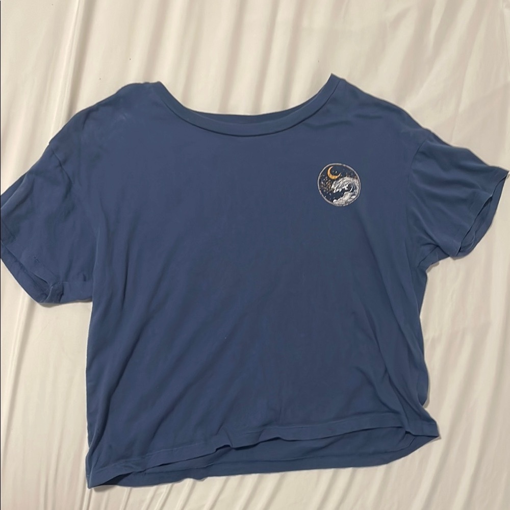 Tilly's Blue Crop Relaxed Tee